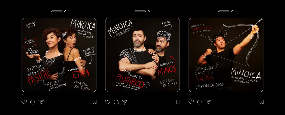 Comparto un poco de la identidad gráfica del musical "Minoica" de Pablo Gorlero, que diseñé este año. 

En el siguiente link pueden ver el caso completo.
lnkd.in/dh6HNYBJ
