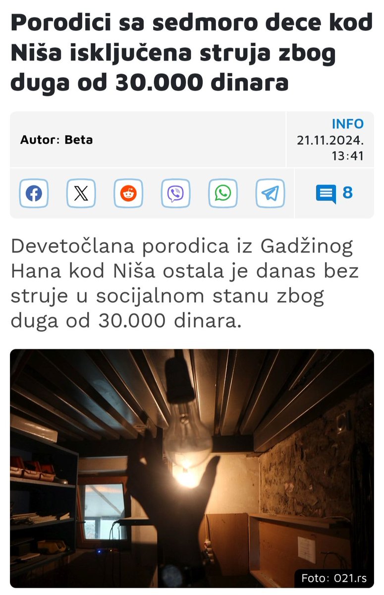 mirkotopalovic7's tweet image. Tomislavi Durković iz Gadžinog Hana ugašena je struja.
Ona i muž imaju sedmoro dece, muž radi na građevini, ona čuva decu.
Potrebna im je svaka pomoć.
Imam dozvolu od nje da objavim njen broj telefona.
062 962 7812
Pitajte je šta joj treba. 
Broj računa je 200-136136810-41.