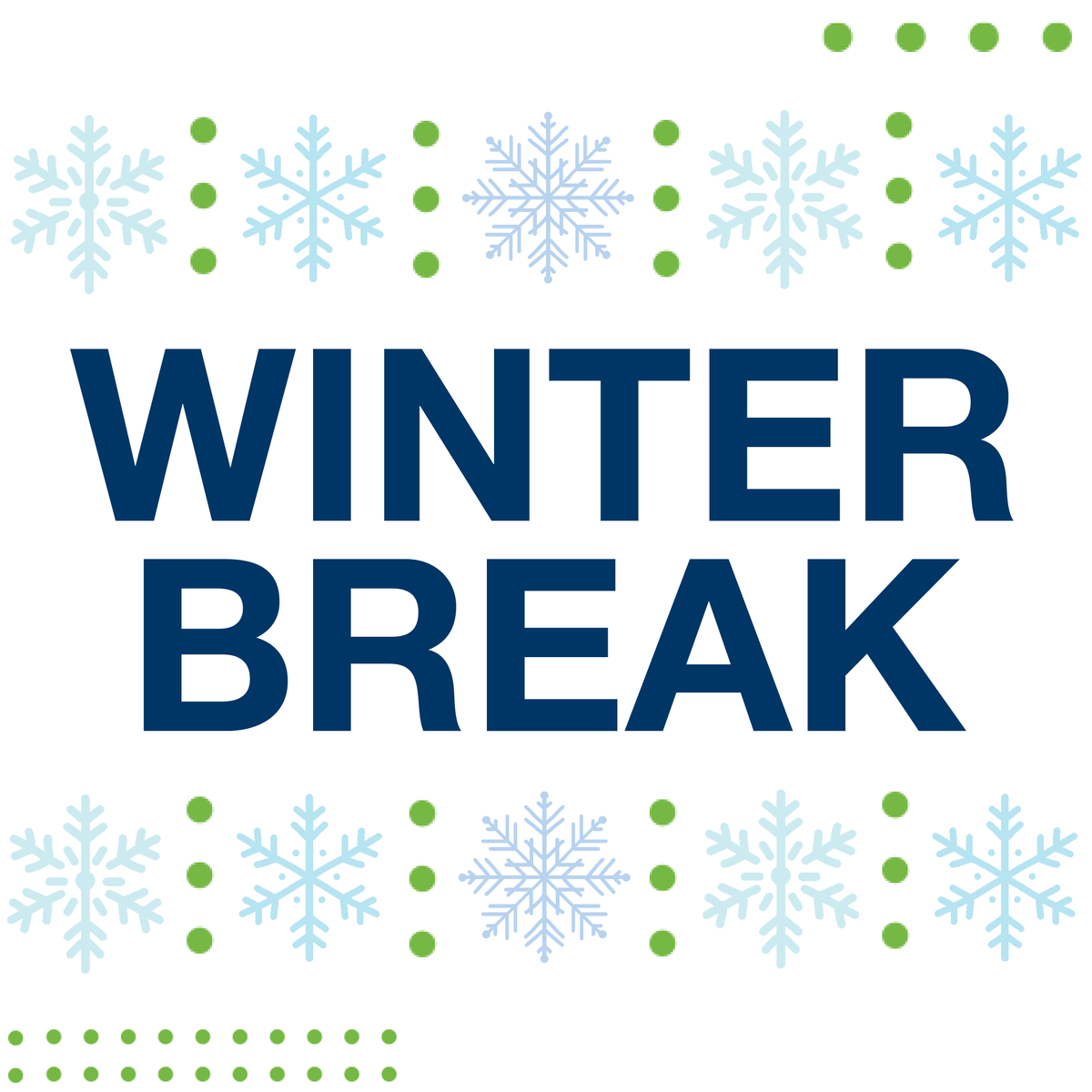 Greetings BSCS Families,

Please be advised that there will be no school from Monday, December 23-Wednesday, January 1 due to Winter Break. School will resume on Thursday, January 2.

 Stay safe and enjoy the break!