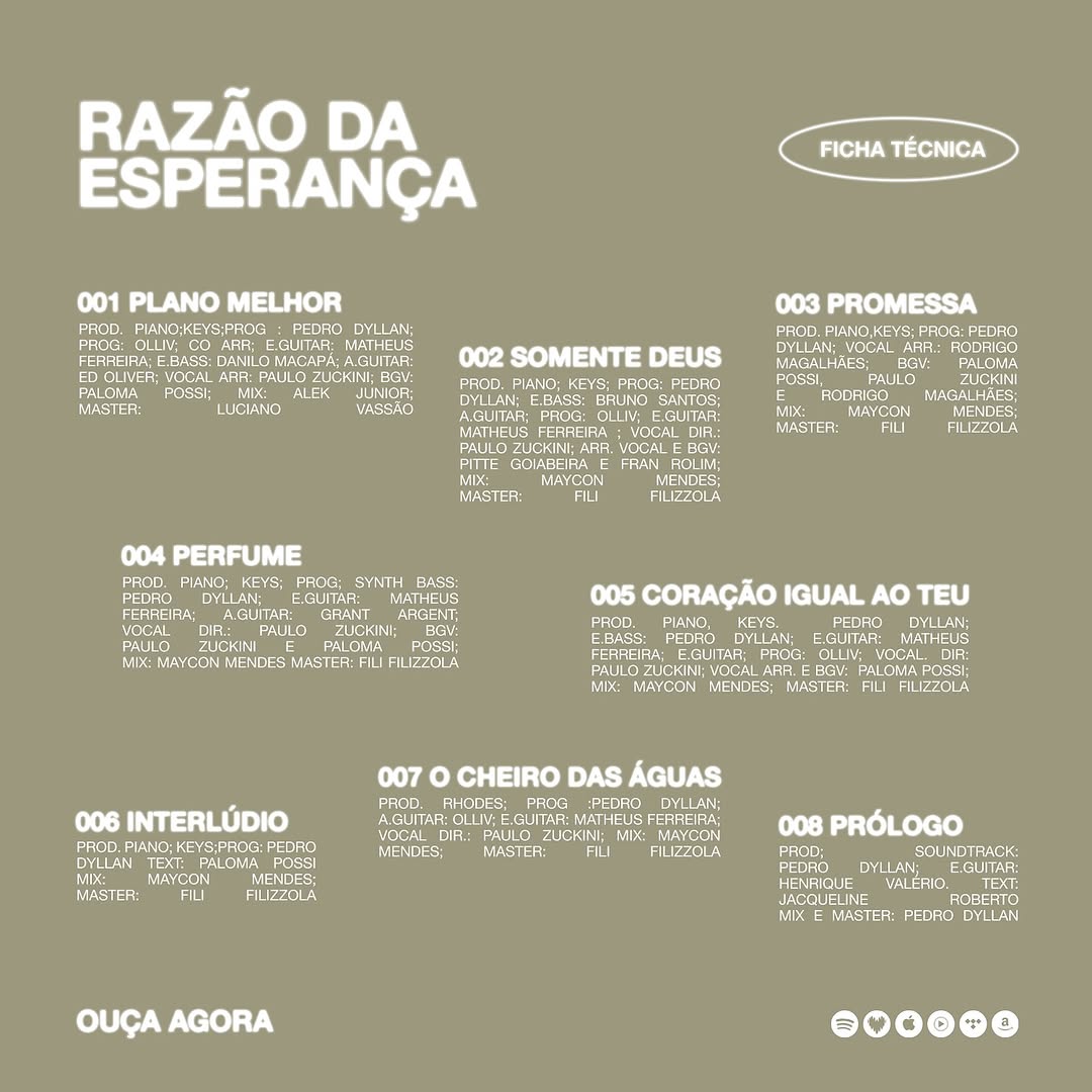 Qual é a sua faixa favorita de "Razão da Esperança", EP da Paloma Possi? Ouça no seu aplicativo de música favorito! 🙏🤍 

▶ smb.lnk.to/EP-RazaoDaEspe…
