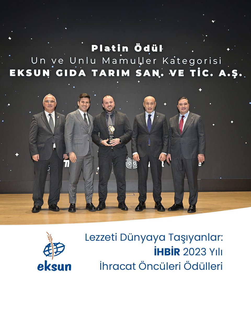 Lezzeti Dünyaya Taşıyanlar: İHBİR 2023 İhracat Öncüleri Ödül Töreni'nde, Un ve Unlu Mamuller Kategorisinde Platin ödül sahibi olduk.

Başarımızda emeği geçen tüm ekip arkadaşlarımıza ve paydaşlarımıza teşekkür ederiz.