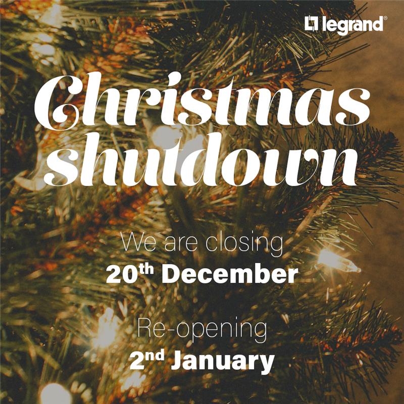 We'll be closing today and re-opening on Thursday 2nd January. Season's greetings from everyone at Legrand UK &amp; Ireland!

#Legrand #LegrandImprovingLives