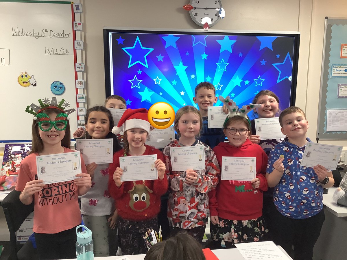 ReinwoodJuniors's tweet photo. A massive congratulations to all of the #RJS4B winners from our end of half-term Achievement Assembly. Here are our Most Improved reader, writer and speller as well as our Reading Champions. #RJSBehaviour https://t.co/9iXpyrmZzz