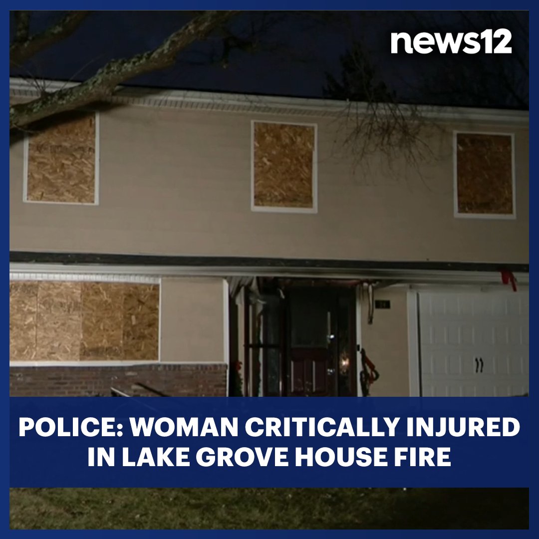 News12LI's tweet image. HOUSE FIRE: A woman is in critical condition after a house fire in #LakeGrove, police say. 

MORE - bit.ly/402s2A2

#News12LI #LongIsland