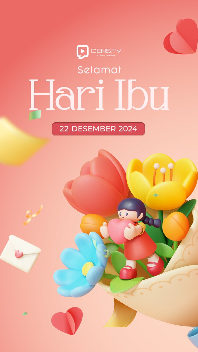 Dens_TV's tweet photo. DensTV mengucapkan Selamat Hari Ibu, untuk ibu-ibu hebat di seluruh dunia!!✨

#DensTV #Itssimplyentertaining #DensGO #Greetings #HariIbu https://t.co/Xk0U0BuQby