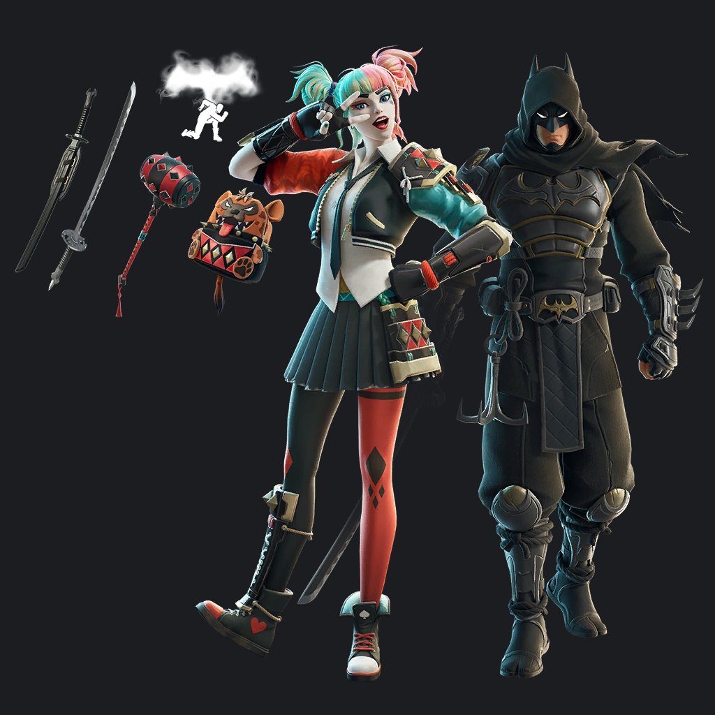 🚨 Trajes do Batman Shinobi e Arlequina Karuta descriptografados!

Os trajes chegarão à loja de itens amanhã as 21h.

#Fortnite