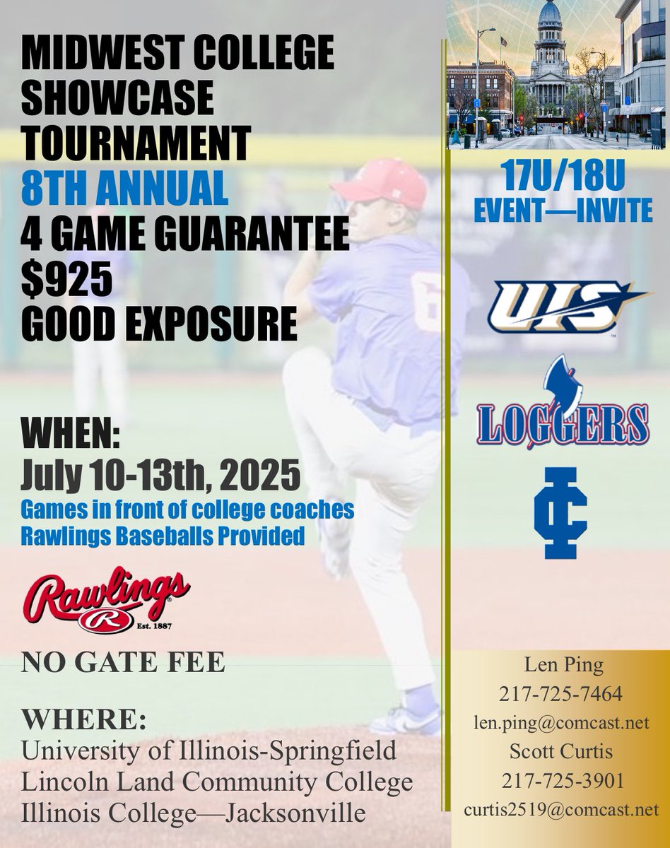 Past Champions from
One of the best events of the summer.
Register for 2025
2024- Kent Murphy Scout
2023- Rifles Dorr
2022- Springfield Mets
2021- Central Illinois Spikes
2020- Illinois Nationals
2019- Rifles Ping