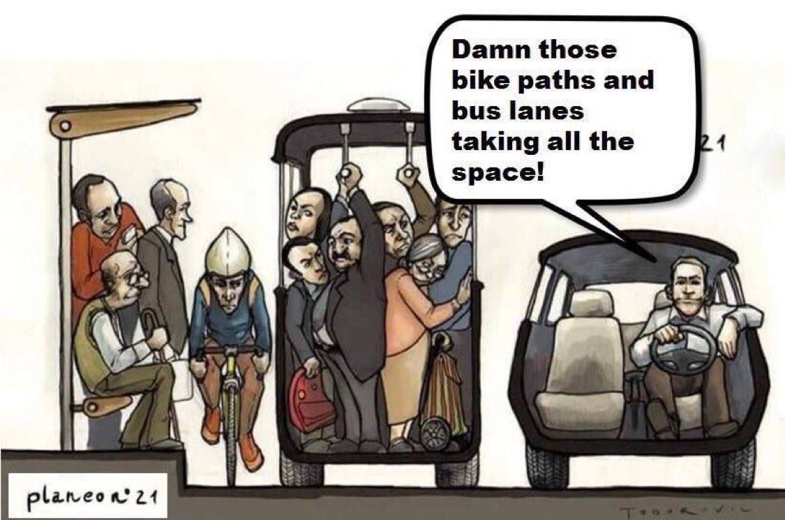 Brent Toderian (@brenttoderian) on Twitter photo This iconic @FabianTodorovic cartoon is still one of the best at illustrating the amount of space we surrender to cars, leaving little space left for everyone/everything else. The newer <a href="/london_chrisp/">Chris Pollett</a> text makes the bonus point that many drivers still manage to complain about it. This iconic @FabianTodorovic cartoon is still one of the best at illustrating the amount of space we surrender to cars, leaving little space left for everyone/everything else. The newer <a href="/london_chrisp/">Chris Pollett</a> text makes the bonus point that many drivers still manage to complain about it.