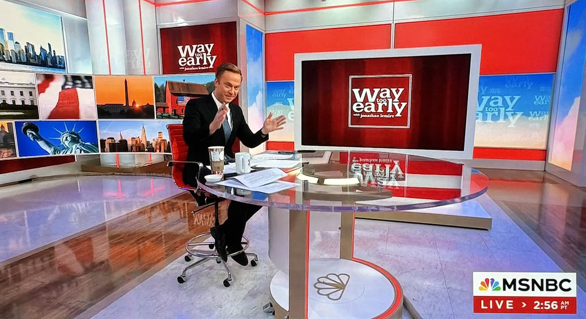 LemirePlant's tweet photo. Congratulations to  @JonLemire on his excellent run as host of @WayTooEarly on @MSNBC. 💚 👏👏👏 💚

His last show this morning brought a small tear (dew?) to my leaves.  Proud to have shared the screen in those days during the pandemic. 

Best to @alivitali next year❗️🌿 https://t.co/uzWrze2gNm