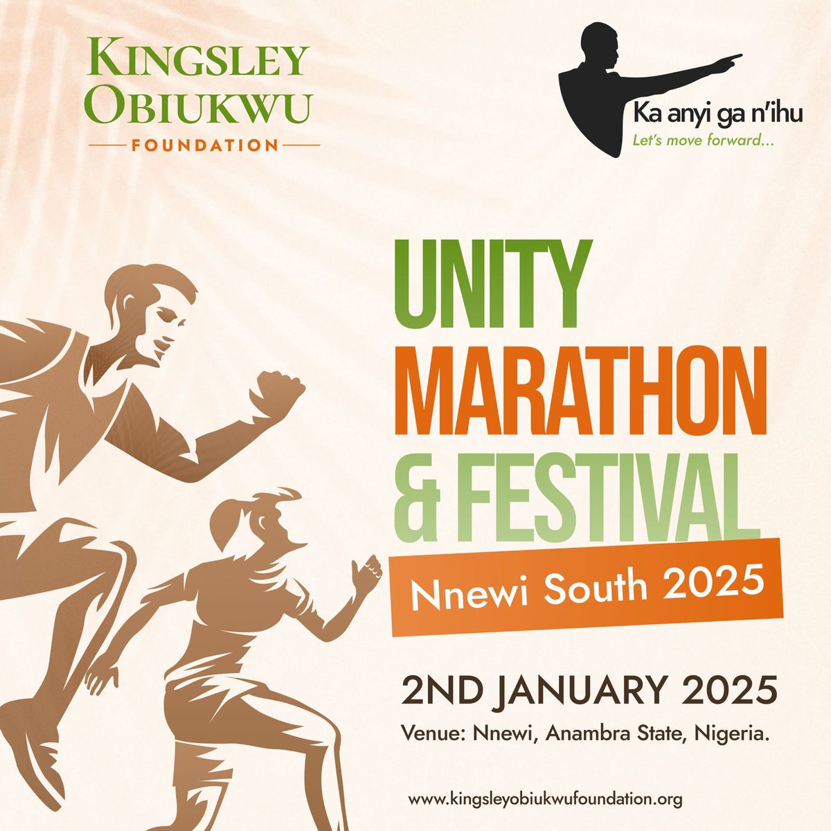 Great_Obiukwu's tweet photo. A few days to the Kingsley Obiukwu Foundation Unity Marathon & Festival. A lot has gone into the planning & preparation of these events & we trust God that,we would have great success.
Ka anyi ga n’ihu 👉🏾
Let’s move forward 👉🏾
#KingsleyObiukwuFoundation #Marathan #GreaterNigeria https://t.co/AtaQrS12Tj