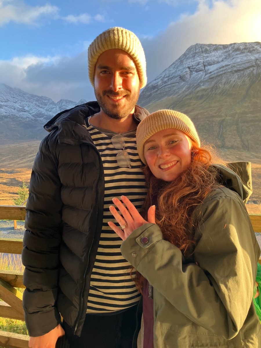 A happy wee photo of Harry &amp; Sarah, a lovely couple who were visiting Skye yesterdy with <a href="/TourSkye/">Tour Skye</a>  and got engaged at the #FairyPools yesterday!!  #fairypoolscarpark <a href="/VisitScotland/">VisitScotland</a> @Skyeconnect #romance