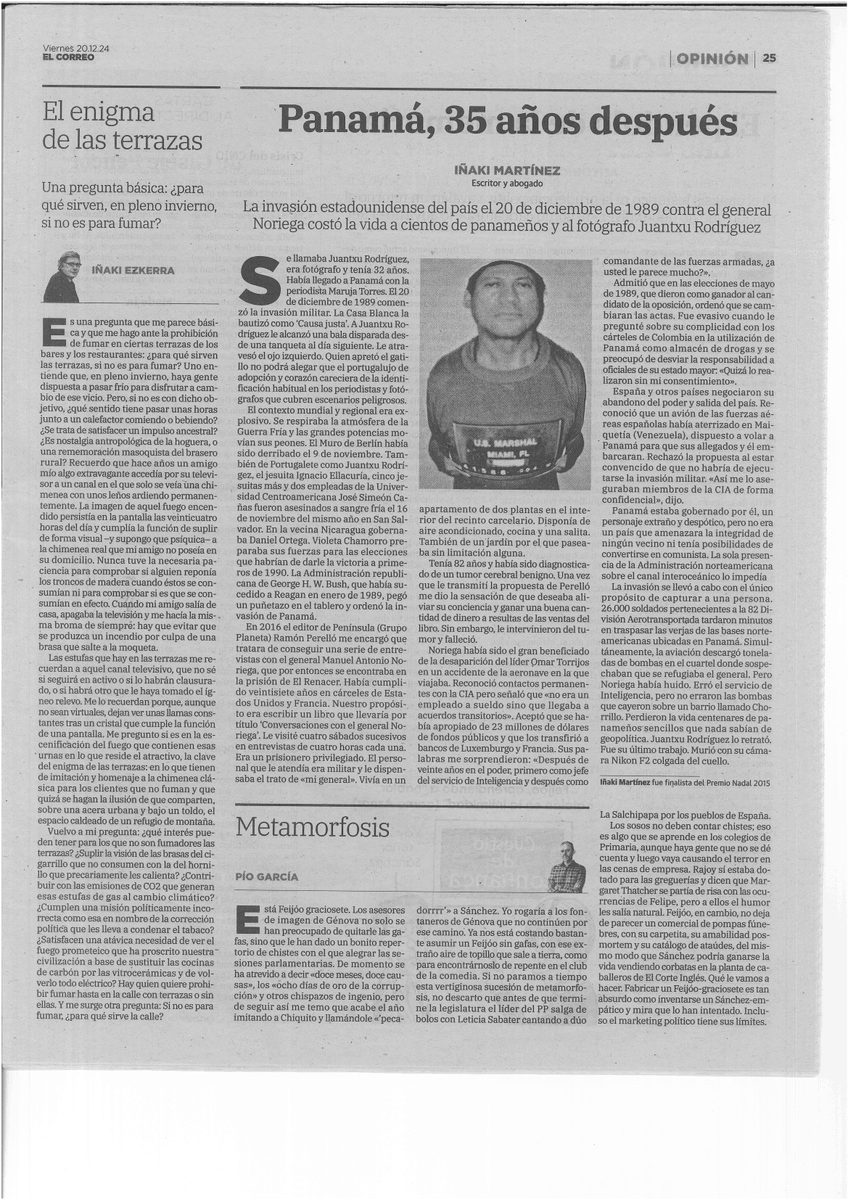 💯Nuestro autor Iñaki Martínez en el periódico <a href="/elcorreo_com/">El Correo</a>  y el <a href="/diariovasco/">El Diario Vasco</a>  
#Panama #invasión #ALTautores