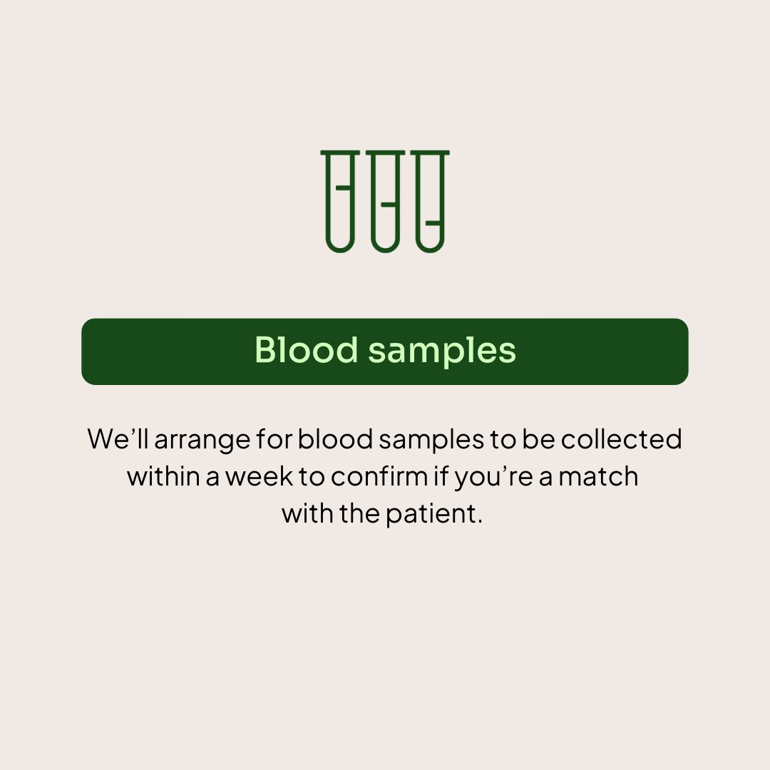AnthonyNolan's tweet photo. There's roughly a 1 in 800 chance you'll be a match in the next five years (and a 1 in 200 chance for young men aged 16-30!) - but what happens if you do get the call? 📞
Here's what will happen next ⬇️ https://t.co/l1k53HaJWJ
