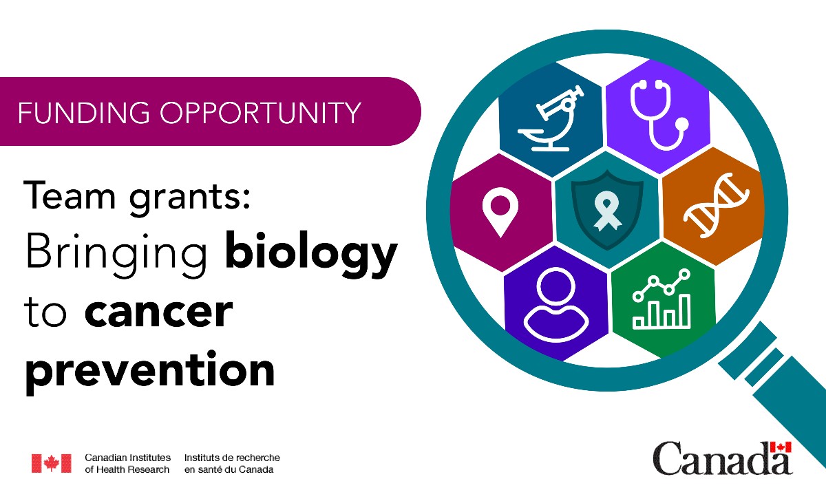 CIHR (@cihr_irsc) on Twitter photo Just launched! We have joined forces with <a href="/BioCanRx/">BioCanRx - Canada's Immunotherapy Network</a>, <a href="/CCSResearch/">Research at Canadian Cancer Society</a>, <a href="/SRC_CRS/">Cancer Research Society</a>, <a href="/AMED_officialGL/">AMED</a>, and <a href="/tfri_research/">Terry Fox Research Institute</a> to boost investment in cancer prevention research in Canada.
Apply now: researchnet-recherchenet.ca/rnr16/vwOpprtn… Just launched! We have joined forces with <a href="/BioCanRx/">BioCanRx - Canada's Immunotherapy Network</a>, <a href="/CCSResearch/">Research at Canadian Cancer Society</a>, <a href="/SRC_CRS/">Cancer Research Society</a>, <a href="/AMED_officialGL/">AMED</a>, and <a href="/tfri_research/">Terry Fox Research Institute</a> to boost investment in cancer prevention research in Canada.
Apply now: researchnet-recherchenet.ca/rnr16/vwOpprtn…