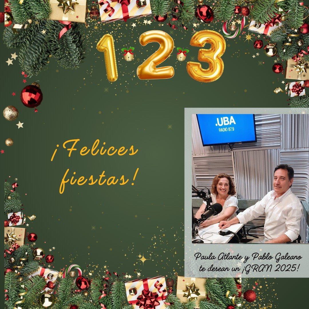 123programaradial (@123progradial) on Twitter photo Otro año de UN tema/entrevistado; DOS periodistas y TRES músicas para la mañana del sábado.
¡Gracias a quienes aceptan nuestra invitación a charlar de su pasión! ¡Felices Fiestas! <a href="/RadioUBA/">Radio UBA 87.9</a>
Sábados a las 10, FM 87.9 Otro año de UN tema/entrevistado; DOS periodistas y TRES músicas para la mañana del sábado.
¡Gracias a quienes aceptan nuestra invitación a charlar de su pasión! ¡Felices Fiestas! <a href="/RadioUBA/">Radio UBA 87.9</a>
Sábados a las 10, FM 87.9