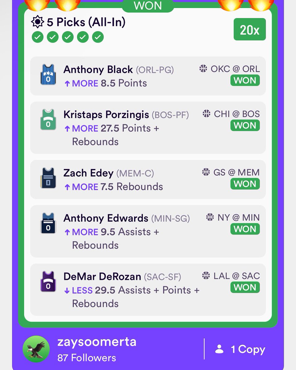 💰💰 BANG 💰💰 #prizepicks