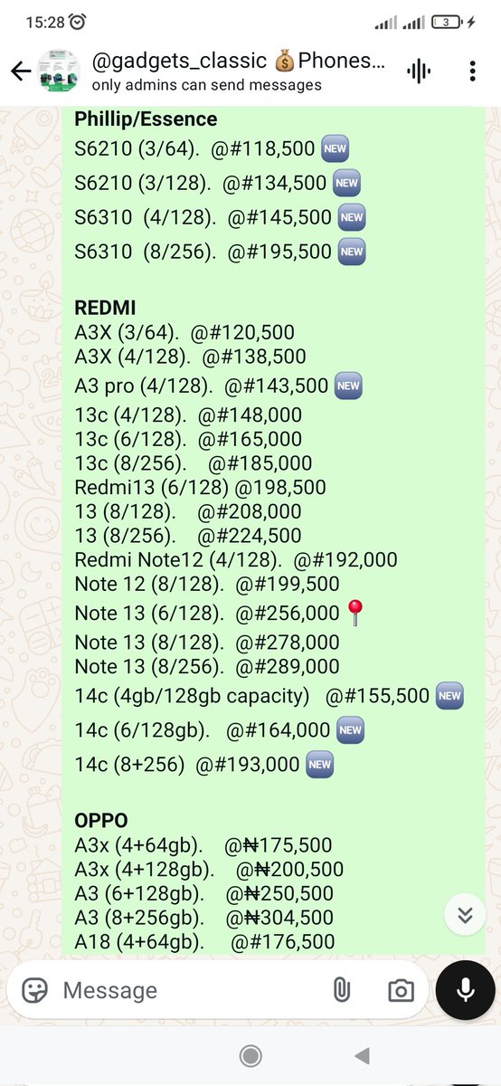 Gadgets_classic's tweet photo. Pls look through this list and comment.

U can send DM also🙏
Kindly Support with recommendations and patronage.
Easier updates on our WhatsApp group. Pls Join https://t.co/FDPbU3qJ5v https://t.co/bpudu5v8FQ