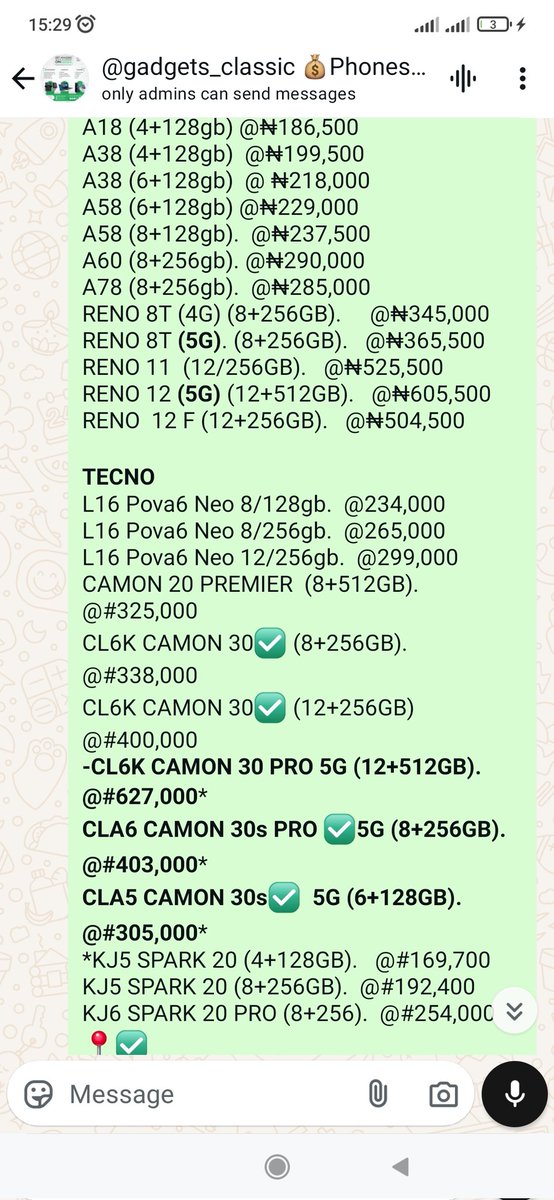 Gadgets_classic's tweet photo. Pls look through this list and comment.

U can send DM also🙏
Kindly Support with recommendations and patronage.
Easier updates on our WhatsApp group. Pls Join https://t.co/FDPbU3qJ5v https://t.co/bpudu5v8FQ
