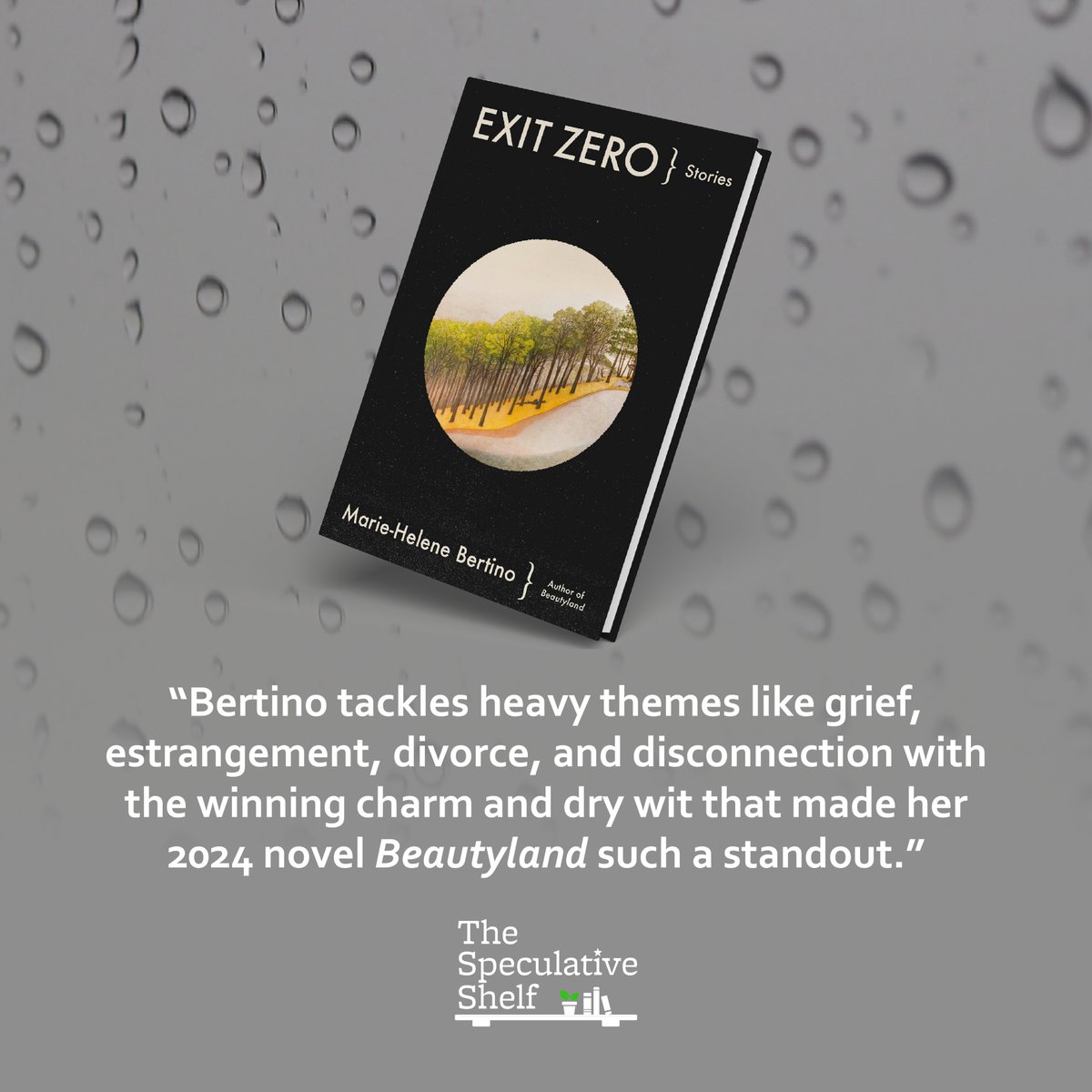 Review: Exit Zero: Stories (April 22, 2025) by Marie-Helene Bertino 🦄 "Bertino tackles heavy themes like grief, estrangement, divorce, and disconnection with the winning charm and dry wit that made her 2024 novel Beautyland such a standout." ☔️ speculativeshelf.com/2024/12/19/rev…