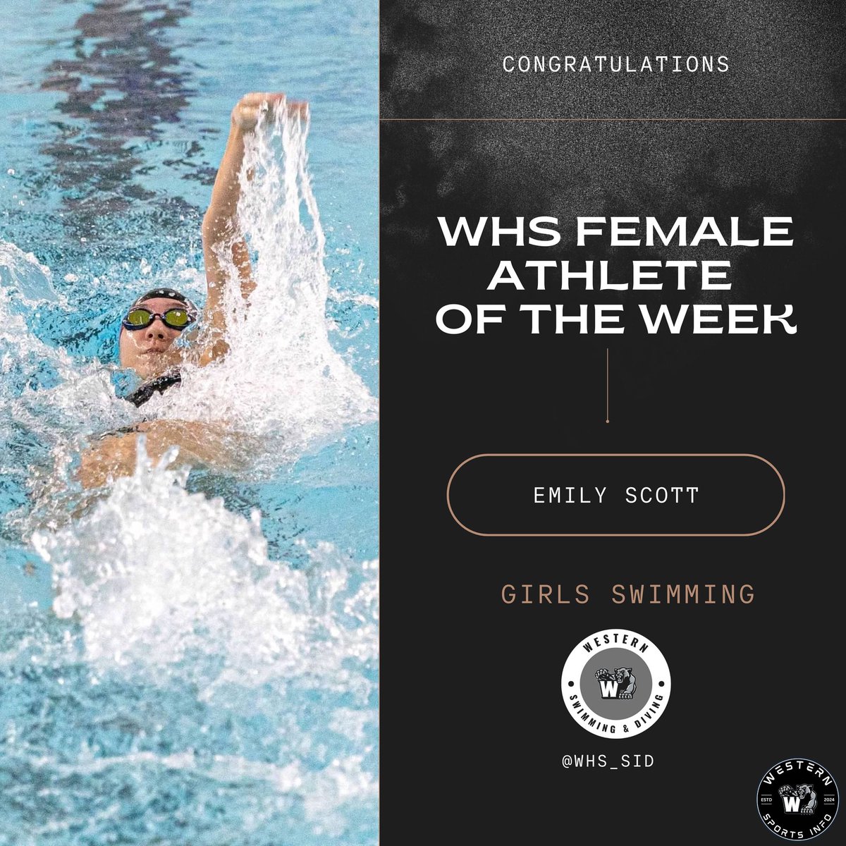 WHS Athletes of the Week

Male Athlete of the Week
<a href="/PantherHoopsWHS/">Western Panthers Basketball</a> 
Junior - Carter Biggs 

Female Athlete of the Week
<a href="/whs_swim/">Coach  Bennett</a> <a href="/WHSswimminwomen/">Swimmin’ Women</a> 
Junior - Emily Scott (3🏆)