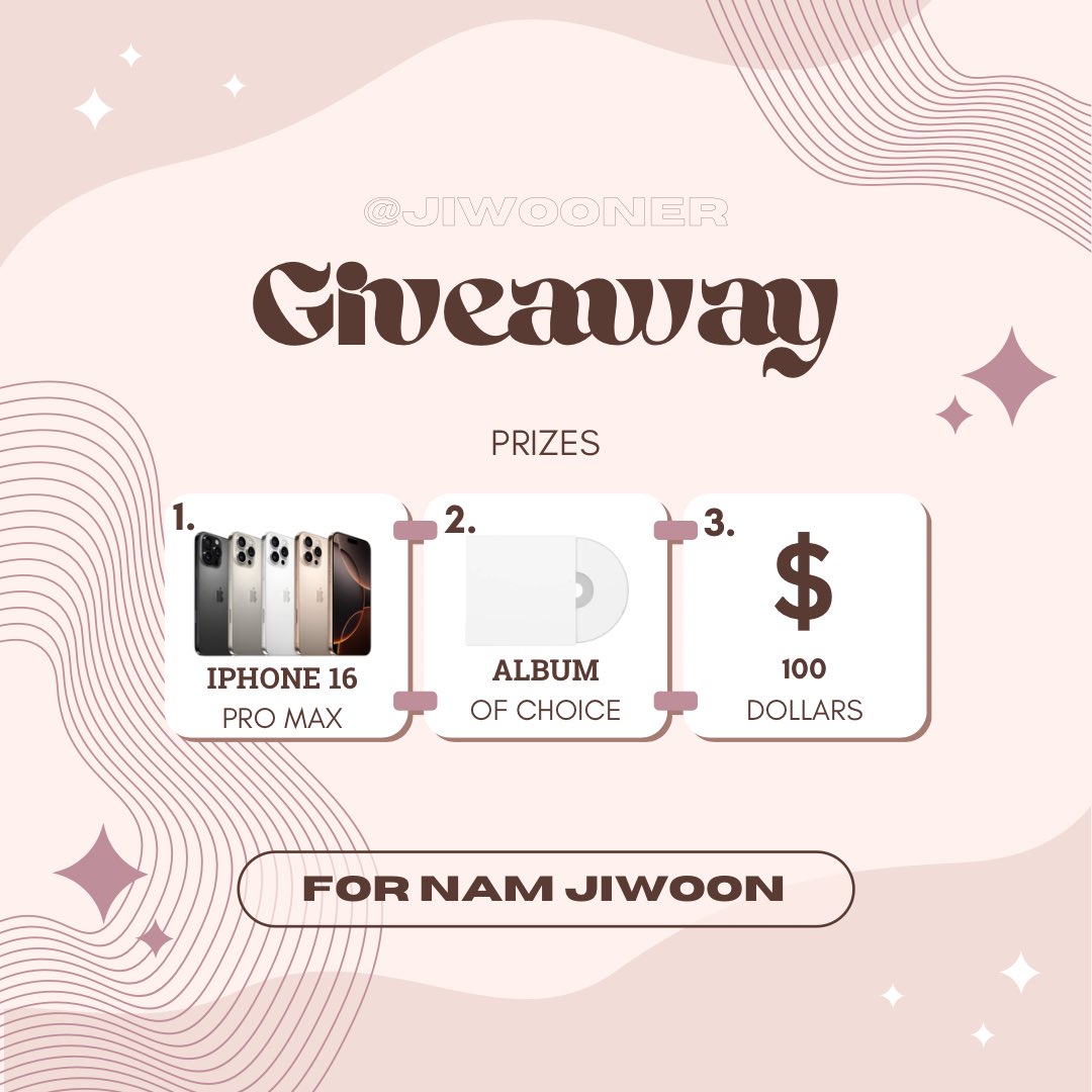 jiwooner's tweet photo. PROJECT 7 VOTING GIVEAWAY 
✔️WW

PRIZE = IPhone 16 Pro Max, an album of your choice OR $100 [3 winners]

Please read the giveaway rules before entering! https://t.co/2TcKHxMb3d