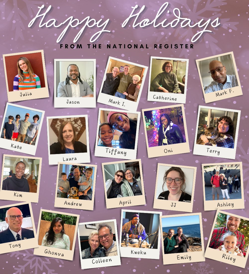 Happy holidays from the National Register!💜☃️❄️