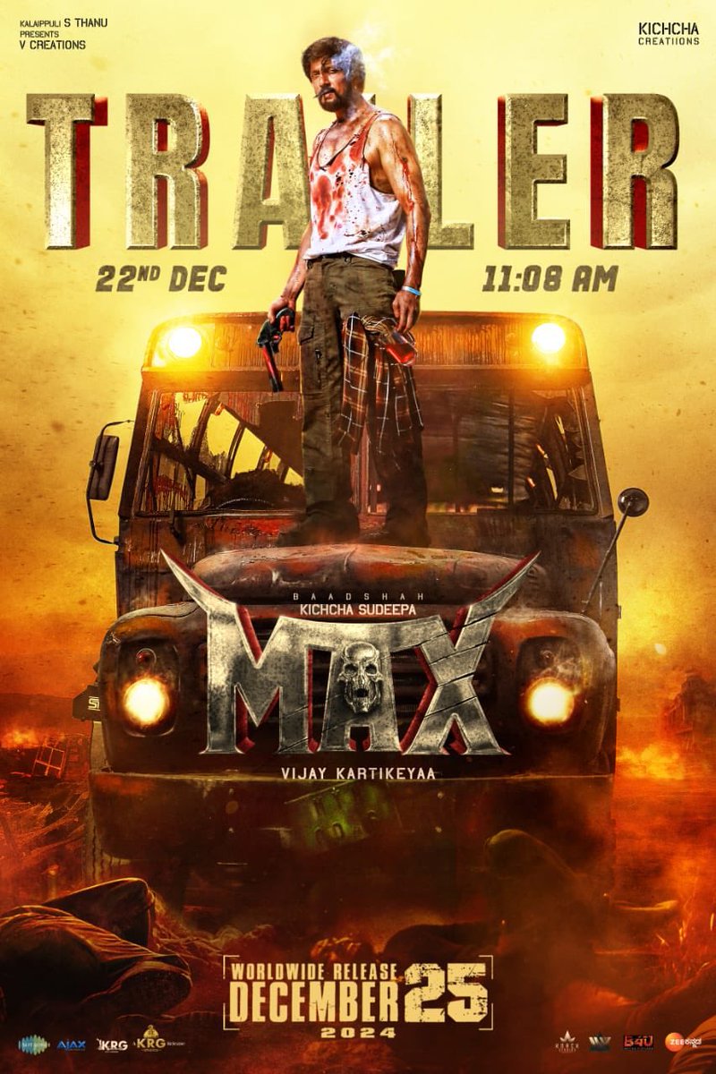 actor_annamalai's tweet photo. #MAXOnDec25 #MaxTrailer On 22nd Dec at 11:08 am. Congrats & all d best team @Kichchacreatiin @theVcreations @KicchaSudeep https://t.co/Yb3D8bfIlh