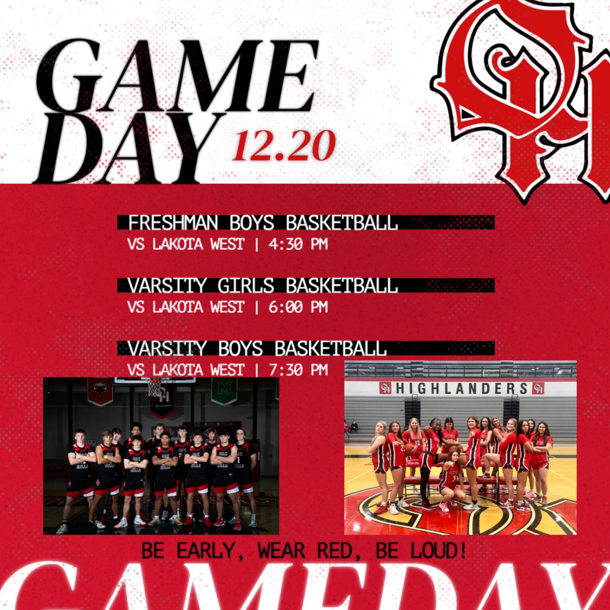 WeAreOakHills's tweet photo. What a day to start Winter Break! Starting with @OakHillsMBB freshman, we have a triple header tonight vs Lakota West! @OakHillsWBB Varsity tips at 6, followed by the Boys Varsity! First 50 students get a free Red Sea shirt, and pizza will be given out starting at 5:30! https://t.co/GYVr9PdfPZ