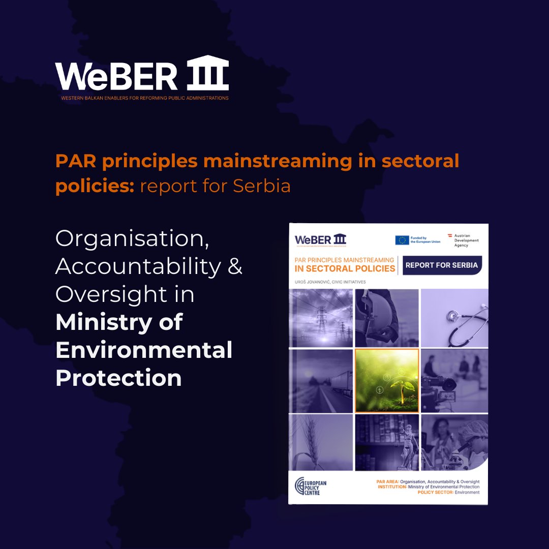 📢 New #EU_WeBER report out from Serbia! 🇷🇸 <a href="/cep_belgrade/">COP/CEP</a>

How transparent is the Ministry of Environmental Protection? Our latest analysis examines its response to requests for public information, proactive disclosures &amp; accessibility of key resources.🔽 
par-monitor.org/mainstreaming-…