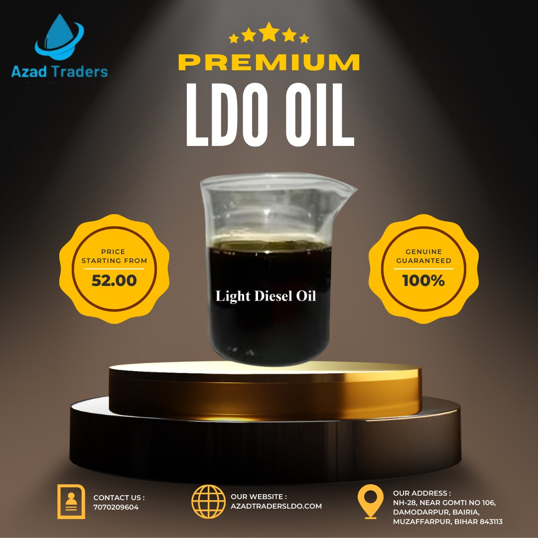 azadtradersldo's tweet photo. #Azad_Traders is your go-to supplier for high-quality Light Diesel Oil (#LDO) and #Tyre_Oil.

Contact us today at 070702 09604
visit us at: NH-28, near Gomti No 106, Damodarpur, Bairia, Muzaffarpur, Bihar, 843113.

**[Azad Traders] https://t.co/53vBJBK60T

#Muzaffarpur #Bihar https://t.co/Nv397GHpeR