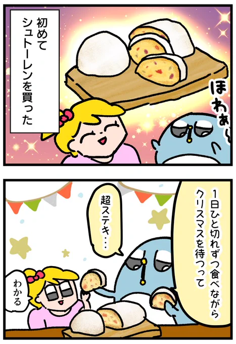 夫婦でシュトーレンを毎日少しずつ食べてクリスマスを待つ予定だった 