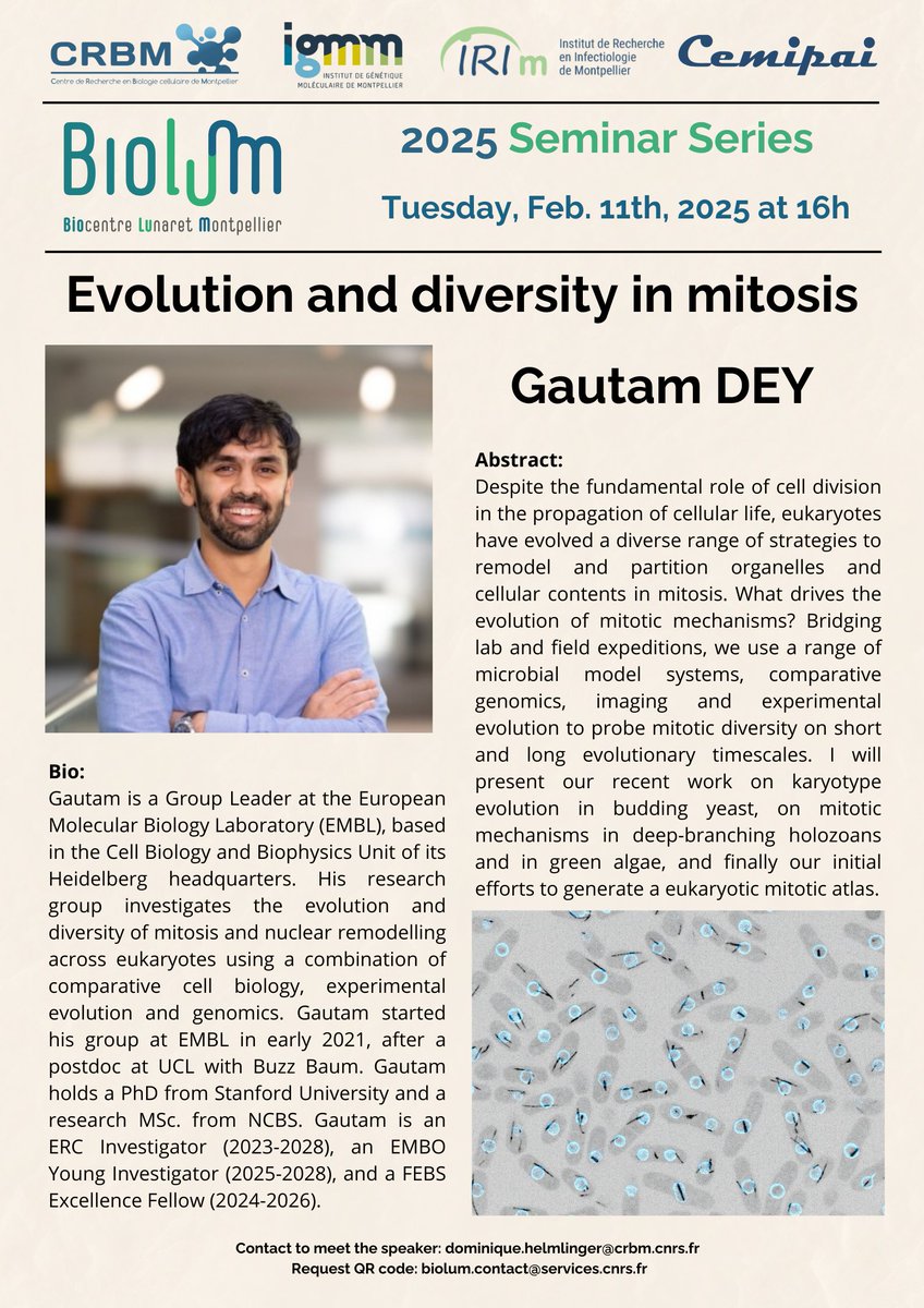 Biolum Montpel (@biolum_montpel) on Twitter photo 🌟We are delighted to announce the first seminar of the new "BIOLuM Seminar Series" that will be opened by <a href="/Dey_Gautam/">Gautam Dey</a>
🗓️ Save the date ! 🌟We are delighted to announce the first seminar of the new "BIOLuM Seminar Series" that will be opened by <a href="/Dey_Gautam/">Gautam Dey</a>
🗓️ Save the date !