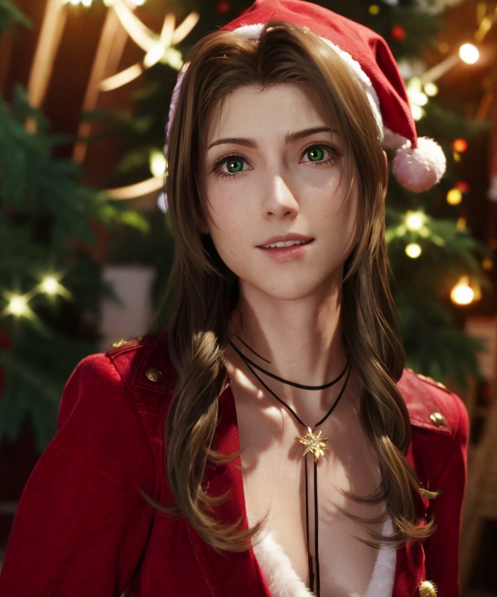 tfAIart's tweet image. Aerith/エアリス -FinalFantasy- #Aerith #FF7R #AnimateDiff #Christmas