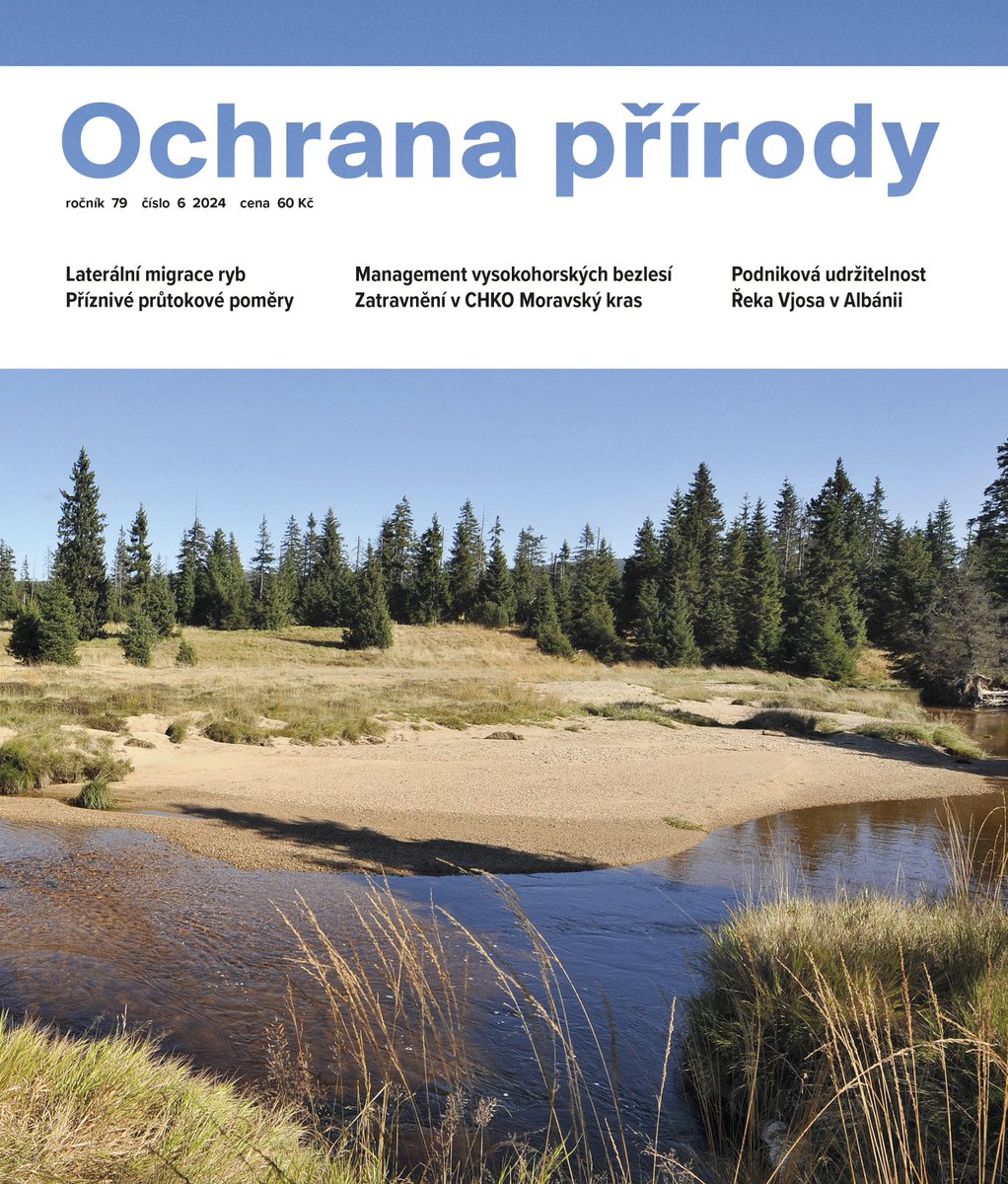Co přečíst v posledním čísle časopisu Ochrana přírody?  Najdete tu texty o vodě - o její kvalitě,  migraci ryb nebo třeba o hydrometeorologii.  Nebo o významu zelené infrastruktury pro města, péči o nejvyšší partie Česka či dopadech intenzivního zemědělského hospodaření.