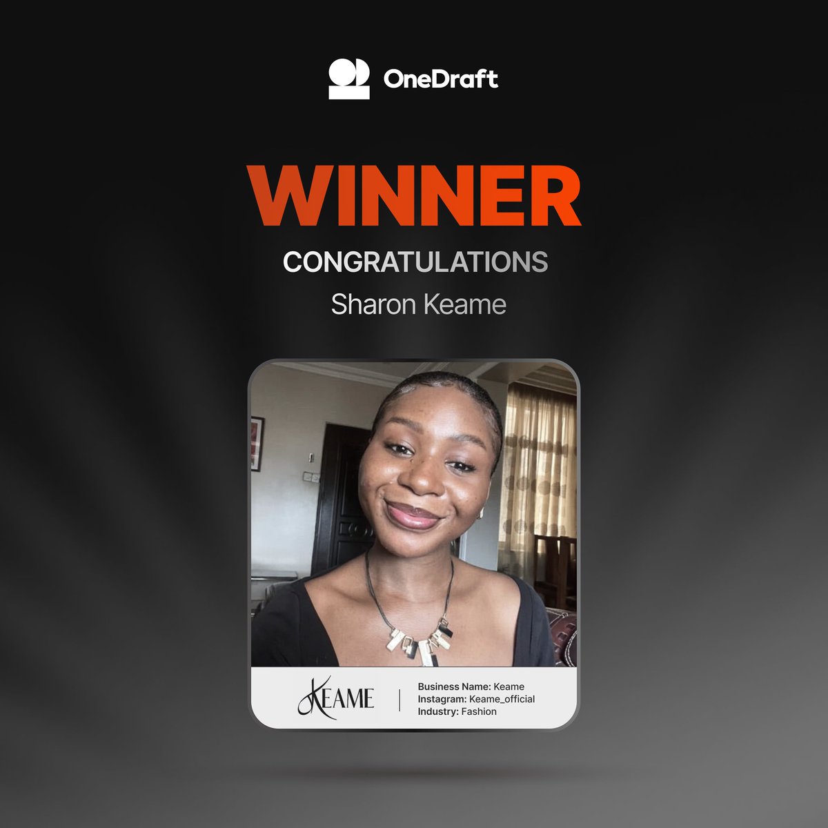 🎉 Congrats to <a href="/SharonKeame/">Sharon Ogbiti</a>, founder of Keame, for winning our Free Website Giveaway! We’re excited to build her dream site. Thanks to everyone who joined—your creativity inspired us! Stay tuned for more surprises.

 #OneDraft #FramerTemplate #NoCode