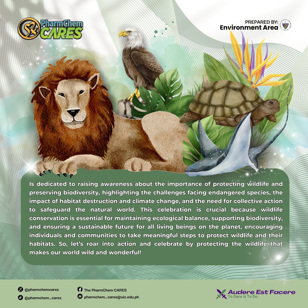 pharmchemcares's tweet photo. Salve Vipers!🐍

Join 𝗣𝗵𝗮𝗿𝗺𝗖𝗵𝗲𝗺 𝗖𝗔𝗥𝗘𝗦 as we spotlight endangered species, conservation strategies, and the importance of biodiversity in our ecosystems.  🍃

#BiodiversityMatters
#PhChCares💜💚
#AudereEstFacere⚔️
#UIC https://t.co/XTaXFAQzo6