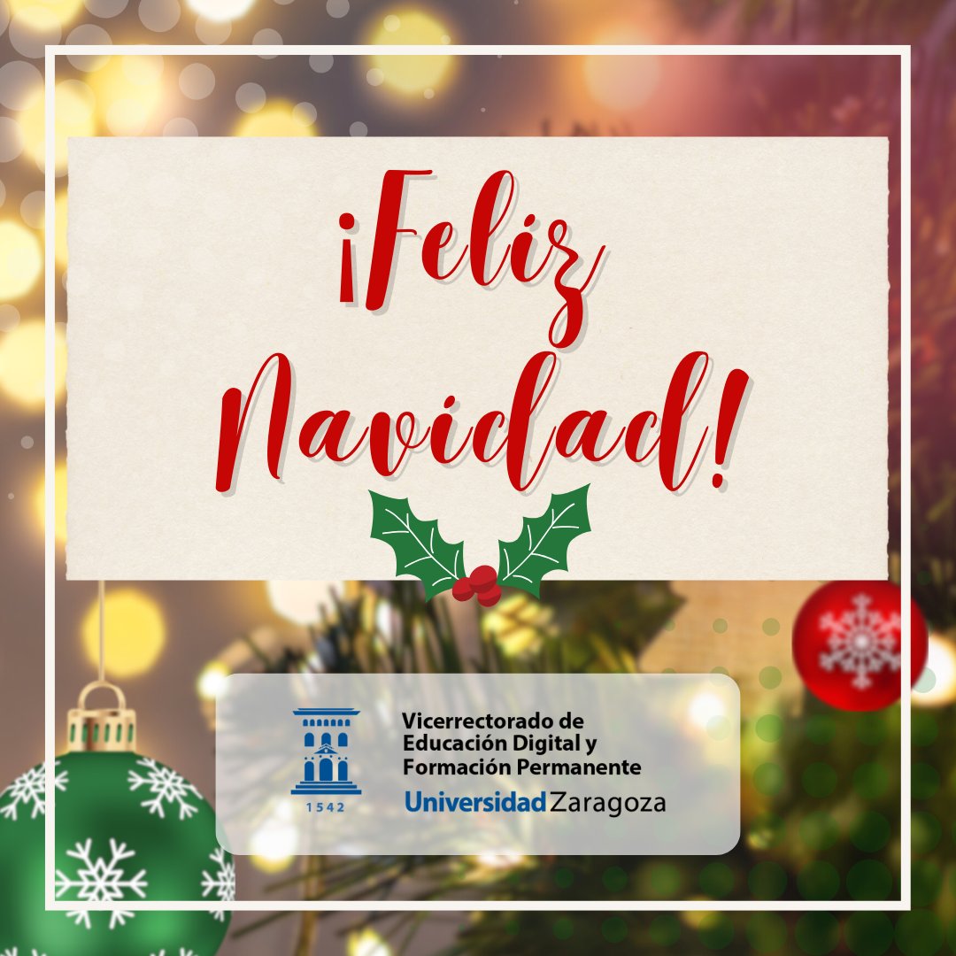 ✨ ¡Feliz Navidad y próspero Año Nuevo! 🎄

¡Nos vemos a la vuelta con más información, consejos… Y mucho más! 🌟

#FelizNavidad #AñoNuevo2025 #unizaresdigital <a href="/unizar/">Universidad Zaragoza</a>