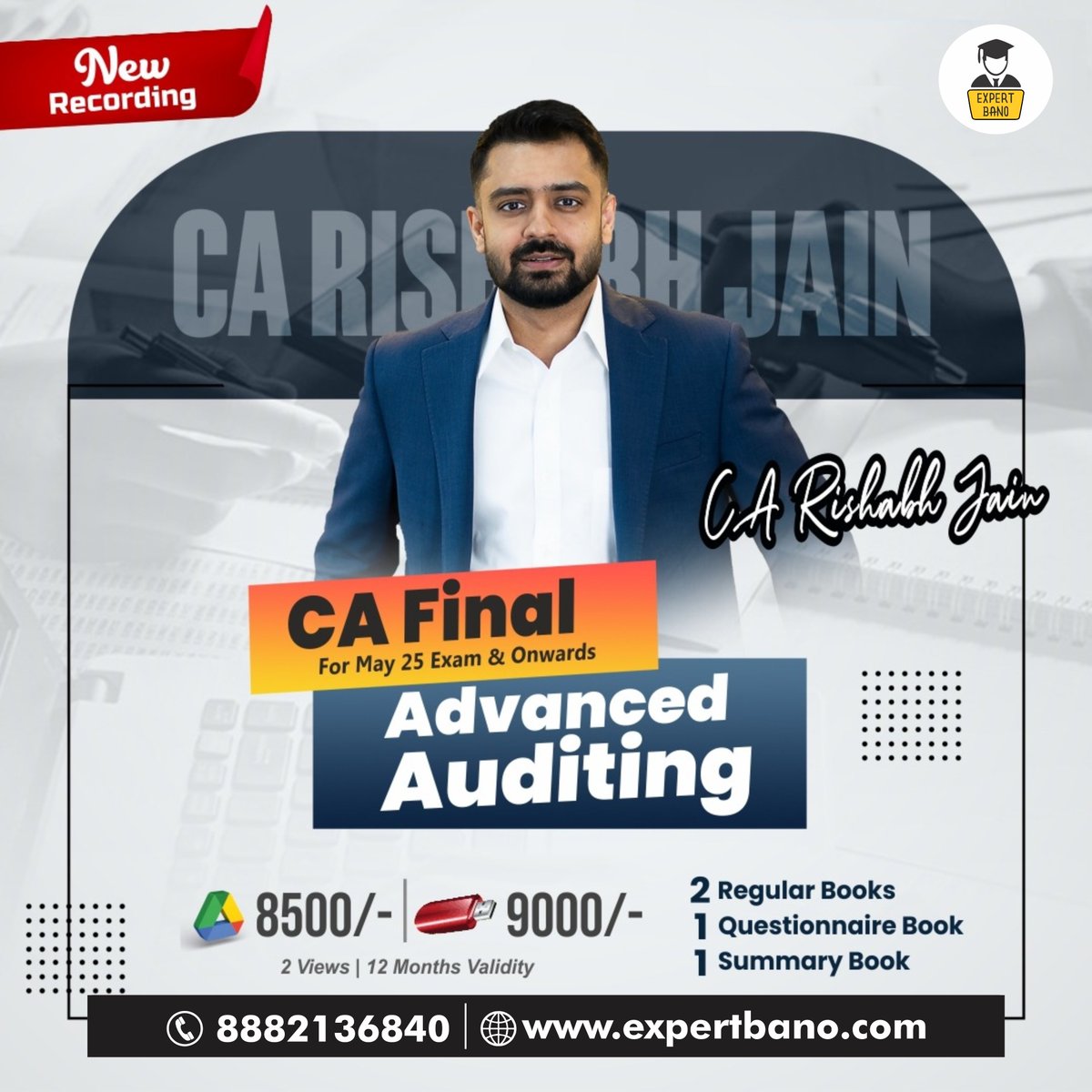 expertbano's tweet image. CA Final Audit New Batch By CA RISHABH JAIN SIR
For Order:- bit.ly/3NNknym
Call/WhatsApp at 8882136840 for inquiries
#carishabhjain #expertbano #cafinalclasses #caclasses