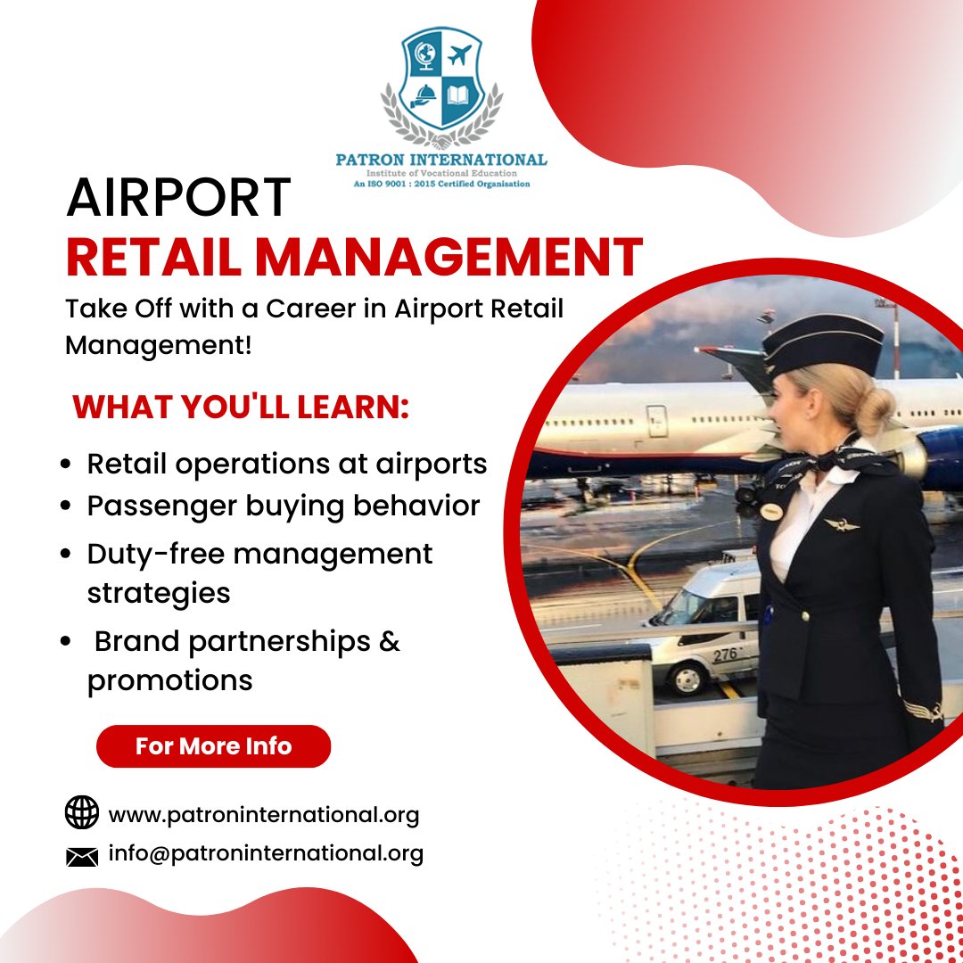 patroninternat's tweet photo. Step into the world of airport retail management and unlock global opportunities! Learn the art of managing duty-free stores, understanding passenger behavior, and driving sales in a dynamic industry. Ready to take off?

#RetailManagement #AirportLife #DutyFreeBusiness #Aviation https://t.co/bzc7Hp6K5Y