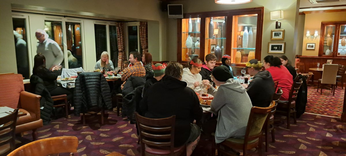 Festive fun from last night's annual pilgrimage to The Lymewood for Ravenhead Foyer's Resident Christmas Meal.  Many thanks to all the staff at <a href="/LymewoodFarm/">Lymewood Farm</a>
for looking after us so well and making our experience a happy one.  You were all brilliant 👍👍👍