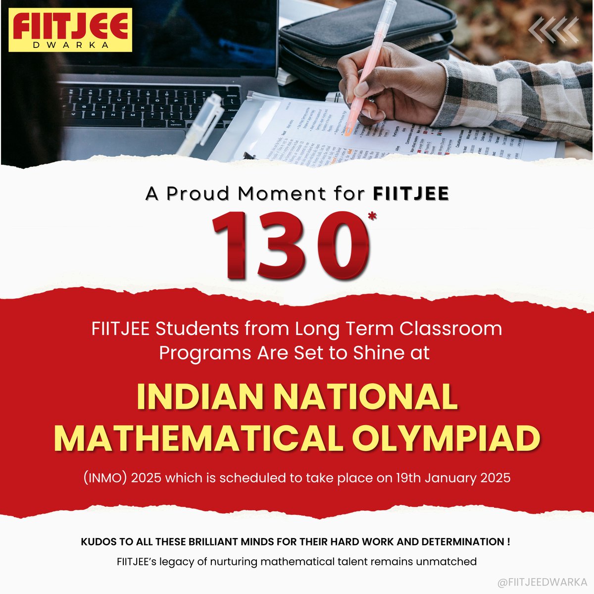 FiitjeeDwarka's tweet photo. Mathematical Brilliance in Action! 

FIITJEE students are ready to shine at the Indian National Mathematical Olympiad (INMO) 2025 on 19th January 2025.

A proud moment for all their hard work and determination – let’s cheer for their success!

#FIITJEEDwarka #INMO2025 https://t.co/62d8d3CB65