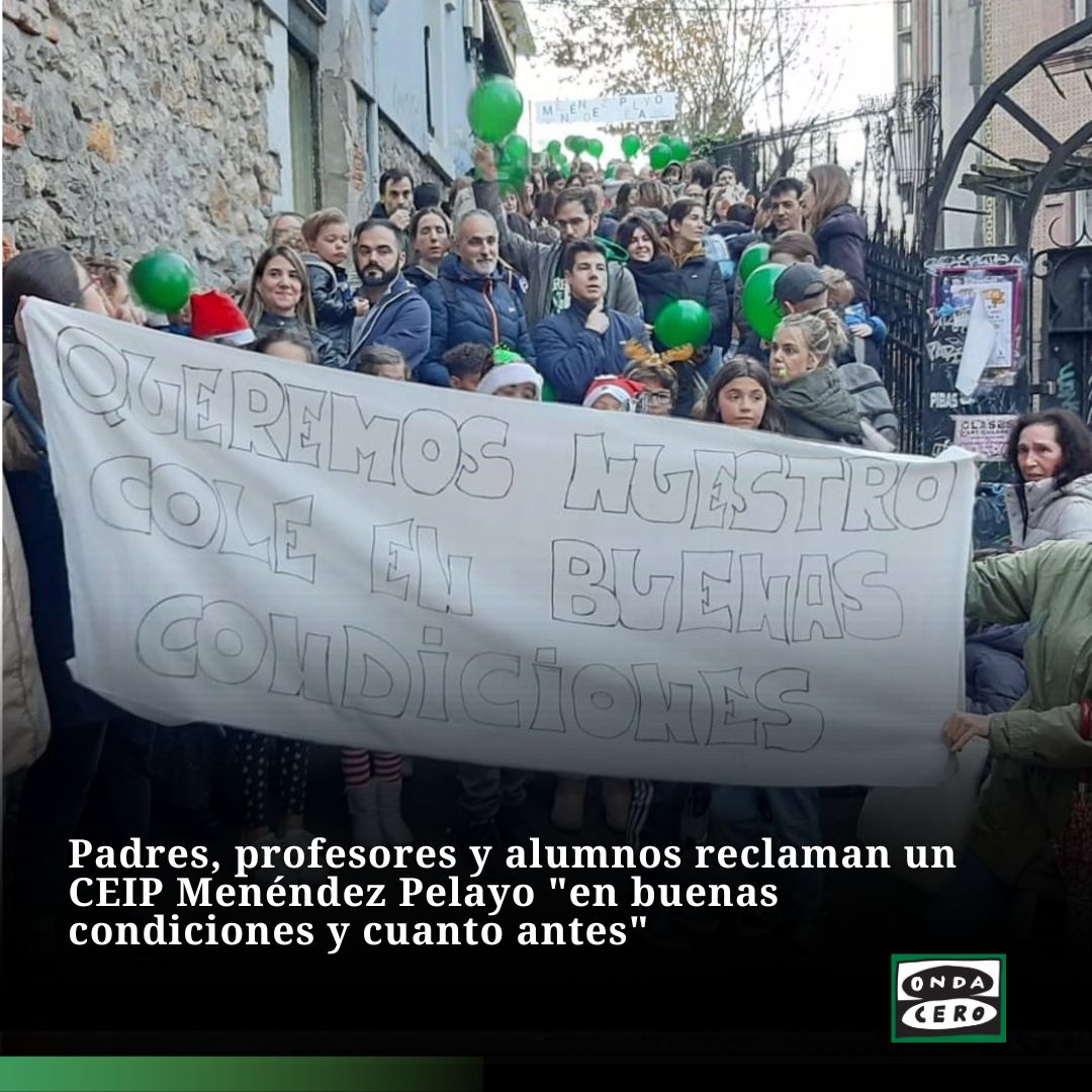 👨‍👩‍👧‍👧👩‍👩‍👦👩‍👩‍👧‍👦 Padres, profesores y alumnos reclaman un CEIP Menéndez Pelayo "en buenas condiciones y cuanto antes"

ondacero.es/emisoras/canta…