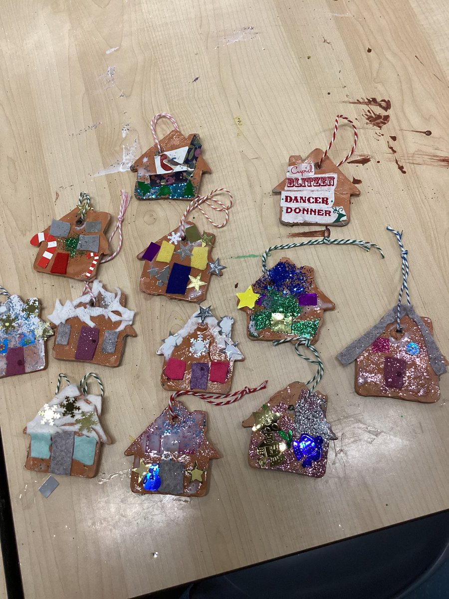 RosecroftPri's tweet photo. Some of wrapcare children enjoyed making some Christmas craft. Very cute! They can be hung on their trees year after year. Happy Christmas and a Happy New Year from the Wrapcare ladies. See you in the new year. https://t.co/sEGY7cjya3
