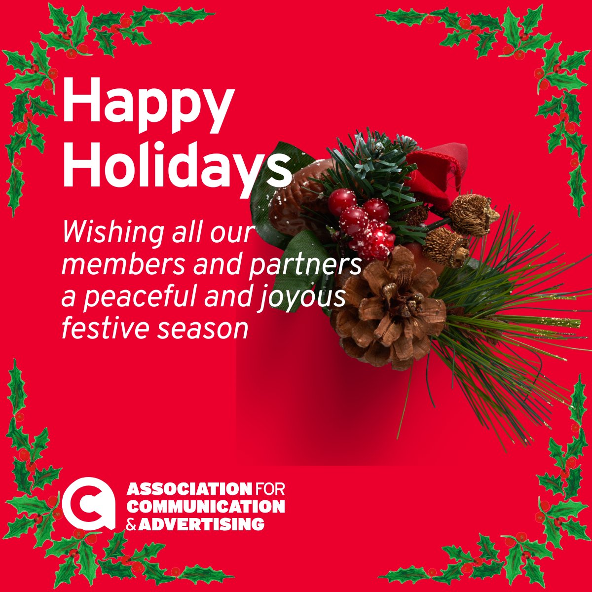 The ACA wishes you well over the festive season and looks forward to a prosperous and effective 2025. Thank you for your commitment and support.
 
Our offices will remain open until the 24th December and we will re-open on the 6th January.

🎄Happy Holidays🎄