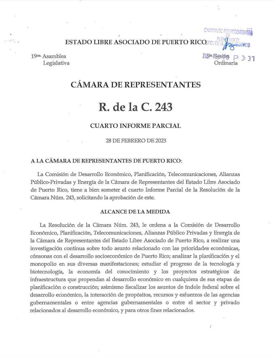 luisraultriunfo's tweet photo. Evalúe Usted:

Viernes, 20 de diciembre de 2024

LA VOZ DE LA RAZÓN RESUENA ENTRE LOS ACCIONISTAS DE NEW FORTRESS 

Los accionistas de New Fortress Energy, han demandado a la compañía por supuestamente haberlos engañado sobre su capacidad de crecimiento y estabilidad financiera. La acción judicial, que se suma a las preocupaciones sobre la transparencia de la gestión de Genera PR, destaca el impacto de posibles rendimientos no cumplidos, elevando a la luz pública las inconsistencias en las proyecciones de ingresos y generando cuestionamientos sobre el manejo de los recursos energéticos en Puerto Rico.

La falta de capacidad financiera y experiencia técnica operacional de New Fortress Energy, propietaria de Genera PR, para administrar las plantas de generación eléctrica de la AEE, fue advertida al gobierno de Puerto Rico y a las autoridades federales de los Estados Unidos en el informe que presenté al pleno de la Cámara de Representantes el 28 de febrero de 2023. Este informe, aprobado en la Comisión de Energía de la Cámara de Representantes por los votos de los legisladores del PPD, PIP, PMVC y PD, tuvo la abstención de los legisladores del PNP. Sin embargo, quedó retenido en la Comisión de Reglas y Calendario debido al respaldo del Presidente de la Cámara de Representantes al contrato otorgado a New Fortress/Genera PR por la AAPP.

Les comparto las páginas del informe que presentan los hallazgos principales de la investigación.

#EvalúeUsted🤔 

Por Luis Raúl Torres Cruz
Ex Presidente de la Comisión de Desarrollo Económico, Planificación, Telecomunicaciones, Alianzas Público Privadas y Energía de la Cámara de Representantes