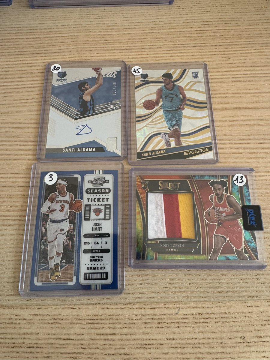 jeanbagate's tweet image. Petit post de vente
D’autres cartes en commentaires
Les prix sont OBO et port non inclus
N’hésitez pas si vous avez des questions 
#nbacardsaddict
 Bijan /49 et on card
Aldama revolution Galactic 
Zach /25 sticker
Webb /149
Jalen RC /75
Wilkins/99
Drexler /99