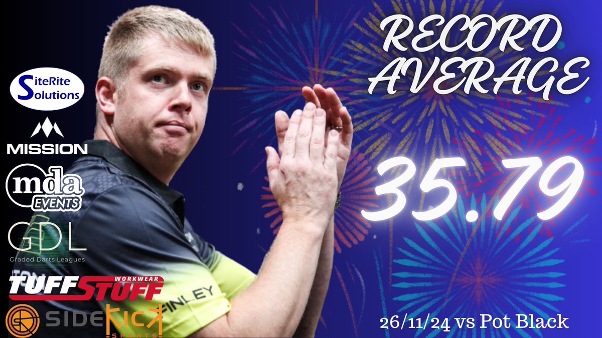 Looking forward to being back at Ally Pally today. Decent few weeks at Super League and equalled the league record a couple of weeks back. Feeling good 👊🏻

<a href="/MissionDarts/">Mission Darts</a> <a href="/SiteRite/">SiteRite Solutions</a> <a href="/MDAevents/">MDA EVENTS</a> <a href="/GDL180/">GDL - The home of online darts</a> <a href="/TuffStuff_UK/">TUFFSTUFF WORKWEAR</a> <a href="/sidekick4sports/">Sidekick Sports UK</a>