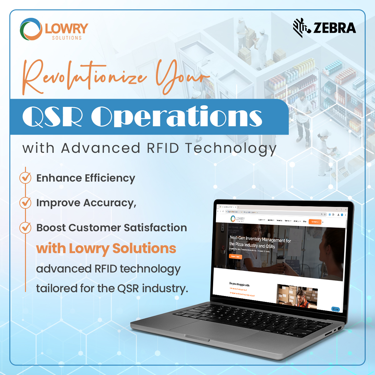 LowrySolutions's tweet image. Streamline QSR Operations with RFID!

Looking to optimize speed, accuracy, and efficiency in your Quick Service Restaurant operations? Lowry Solutions offers cutting-edge RFID solutions tailored to the unique needs of QSRs. 

#RFIDForQSR #OperationalEfficiency #LowrySolutions
