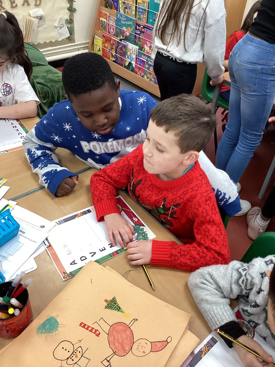 We then buddied up with the year 2 children to help them write their own Christmas poem! <a href="/4StHerberts/">Class4@StHerberts</a> #stherbertsenglish