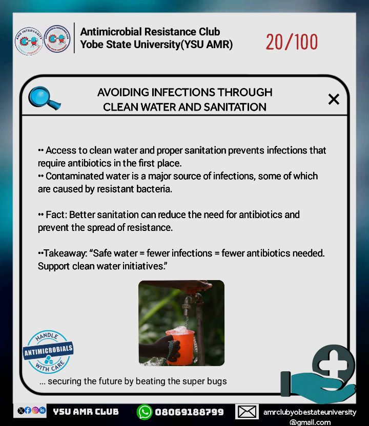 YSU AMR CLUB (@ysu_amr_club) on Twitter photo Support Clean Water Initiatives!
AMR Club, YSU supports that.
<a href="/alliance_a_amr/">Alliance Against Antimicrobial Resistance</a> <a href="/amr_program/">AMR Intervarsity Training Program</a> <a href="/UN/">United Nations</a>
<a href="/WHO/">World Health Organization (WHO)</a> <a href="/WHONigeria/">WHO Nigeria</a>
<a href="/drasatrust/">DRASA (Dr. Ameyo Stella Adadevoh) Health Trust</a>
<a href="/UNICEF/">UNICEF</a>
<a href="/UNICEF_Nigeria/">UNICEF Nigeria</a>
<a href="/alliance_a_amr/">Alliance Against Antimicrobial Resistance</a>
<a href="/amr_program/">AMR Intervarsity Training Program</a>
<a href="/drasatrust/">DRASA (Dr. Ameyo Stella Adadevoh) Health Trust</a> Support Clean Water Initiatives!
AMR Club, YSU supports that.
<a href="/alliance_a_amr/">Alliance Against Antimicrobial Resistance</a> <a href="/amr_program/">AMR Intervarsity Training Program</a> <a href="/UN/">United Nations</a>
<a href="/WHO/">World Health Organization (WHO)</a> <a href="/WHONigeria/">WHO Nigeria</a>
<a href="/drasatrust/">DRASA (Dr. Ameyo Stella Adadevoh) Health Trust</a>
<a href="/UNICEF/">UNICEF</a>
<a href="/UNICEF_Nigeria/">UNICEF Nigeria</a>
<a href="/alliance_a_amr/">Alliance Against Antimicrobial Resistance</a>
<a href="/amr_program/">AMR Intervarsity Training Program</a>
<a href="/drasatrust/">DRASA (Dr. Ameyo Stella Adadevoh) Health Trust</a>